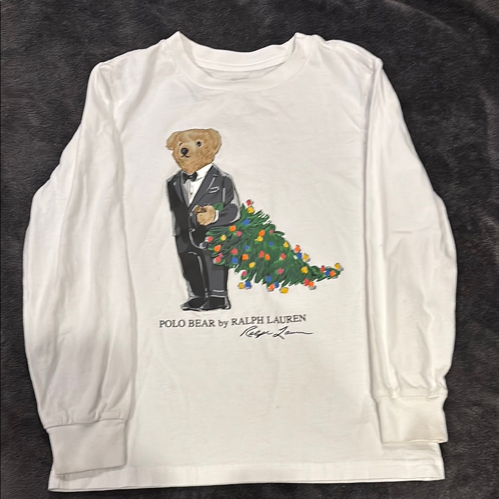 Polo Bear by Ralph Lauren Kids White Long Sleeve Shirt